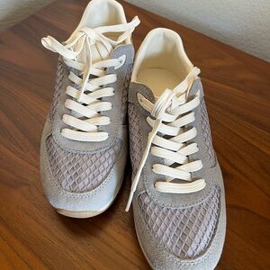 Stylish Blue-Gray and Cream Sneakers